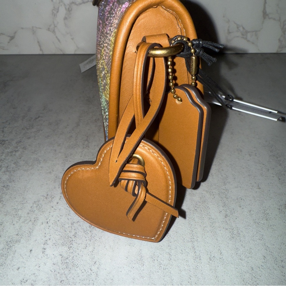 Coach Swinger Bag 20 With Chain In Rainbow Crystal Signature Jacquard - Picture 7 of 9
